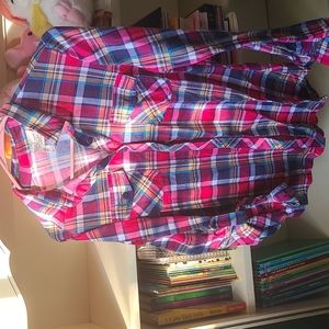 Lightweight pink plaid shirt